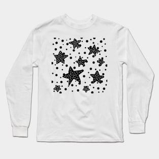 Black and white star shining Long Sleeve T-Shirt